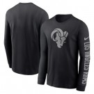 Men's Los Angeles Rams Black RFLCTV Long Sleeve T Shirt