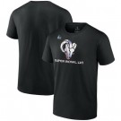 Men's Los Angeles Rams Black Super Bowl LVI Bound Iridescent T-Shirt