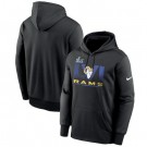 Men's Los Angeles Rams Black Super Bowl LVI Bound Therma Pullover Hoodie