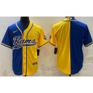 Men's Los Angeles Rams Blank Limited Blue Yellow Split Baseball Jersey