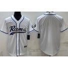 Men's Los Angeles Rams Blank White Baseball Jersey