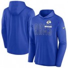 Men's Los Angeles Rams Blue Lightweight Performance Hooded Long Sleeve T Shirt