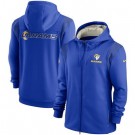 Men's Los Angeles Rams Blue Performance Sideline Lockup Full Zip Hoodie