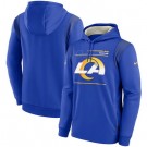 Men's Los Angeles Rams Blue Sideline Logo Performance Pullover Hoodie