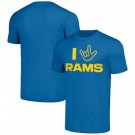 Men's Los Angeles Rams Blue The NFL ASL Collection by Love Sign Tri Blend T Shirt