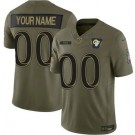Men's Los Angeles Rams Custom Limited Green 2025 Salute To Service Jersey