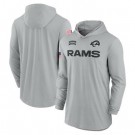Men's Los Angeles Rams Gray 2024 Salute to Service Lightweight Performance Long Sleeve Hooded T Shirt