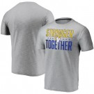 Men's Los Angeles Rams Heather Charcoal Stronger Together Printed T-Shirt 0874