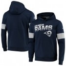 Men's Los Angeles Rams Navy Sideline Arch Jersey Performance Pullover Hoodie