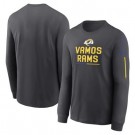 Men's Los Angeles Rams Navy Team Slogan Long Sleeve T Shirt