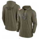 Men's Los Angeles Rams Olive 2022 Salute to Service Tonal Pullover Hoodie
