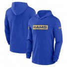 Men's Los Angeles Rams Royal Sideline Hoodie Performance Long Sleeve T Shirt
