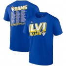 Men's Los Angeles Rams Royal Super Bowl LVI Bound Tilted Roster T-Shirt