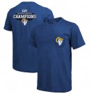 Men's Los Angeles Rams Royal Threads Super Bowl LVI Champions Tri Blend Pocket T-Shirt