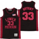 Men's Lower Merion High School #33 Kobe Bryant Black Red Basketball Jersey