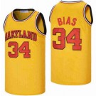 Men's Maryland Terps #34 Len Bias Yellow College Basketball Jersey