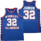 Men's McDonalds All American #32 Magic Johnson Blue Basketball Jersey