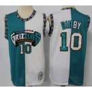 Men's Memphis Grizzlies #10 Mike Bibby Green White Split Throwback Swingman Jersey