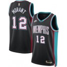 Men's Memphis Grizzlies #12 Ja Morant Black Classic Heat Press Jersey