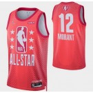 Men's Memphis Grizzlies #12 Ja Morant Red Diamond 75th 2022 All Star Heat Press Jersey