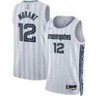 Men's Memphis Grizzlies #12 Ja Morant White 2025 City Heat Press Jersey