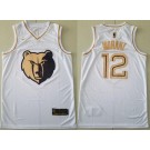 Men's Memphis Grizzlies #12 Ja Morant White Gold Icon Swingman Jersey