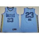 Men's Memphis Grizzlies #23 Derrick Rose Blue Statement Icon Sponsor Swingman Jersey