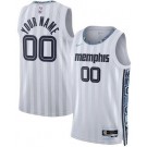 Men's Memphis Grizzlies Custom White 2025 City Heat Press Jersey