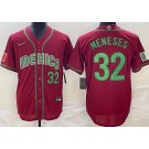 Men's Mexico #32 Joey Meneses Red Player Number 2023 World Baseball Classic Cool Base Jersey