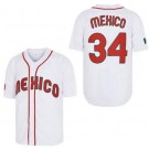 Men's Mexico #34 Fernando Valenzuela White Mexico Baseball Jersey