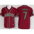 Men's Mexico #7 Julio Urias Red Player Number 2023 World Baseball Classic Cool Base Jersey