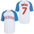 Men's Mexico #7 Julio Urias White Blue Baseball Jersey