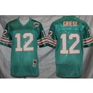 Men's Miami Dolphins #12 Bob Griese Aqua Throwback Jersey