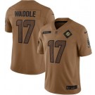Men's Miami Dolphins #17 Jaylen Waddle Limited Brown 2023 Salute To Service Jersey