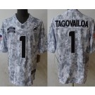 Men's Miami Dolphins #1 Tua Tagovailoa Limited Arctic Camo 2024 Salute to Service Jersey