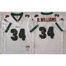 Men's Miami Dolphins #34 Ricky Williams White 2002 Throwback Jersey