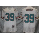 Men's Miami Dolphins #39 Larry Csonka White Throwback Jersey