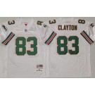 Men's Miami Dolphins #83 Mark Clayton White 1984 Throwback Jersey
