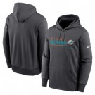 Men's Miami Dolphins Anthracite Prime Logo Name Split Pullover Hoodie