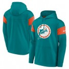 Men's Miami Dolphins Aqua Sideline Arch Jersey Performance Pullover Hoodie