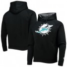 Men's Miami Dolphins Black Training Collection Raglan Pullover Hoodie