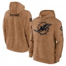 Men's Miami Dolphins Brown 2023 Salute To Service Club Pullover Hoodie