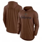 Men's Miami Dolphins Brown 2023 Salute To Service Lightweight Long Sleeve Hoodie T Shirt