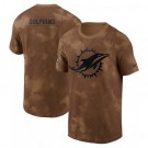 Men's Miami Dolphins Brown 2023 Salute To Service Sideline T Shirt