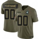 Men's Miami Dolphins Custom Limited Green 2025 Salute To Service Jersey
