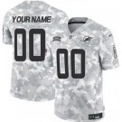 Men's Miami Dolphins Customized Limited Arctic Camo 2024 Salute to Service Jersey