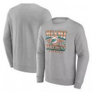 Men's Miami Dolphins Gray Chance Throwback Fleece Pullover Sweatshirt