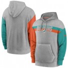 Men's Miami Dolphins Gray Heathered Heritage Tri Blend Pullover Hoodie