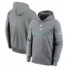 Men's Miami Dolphins Gray Performance Pullover Hoodie