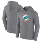 Men's Miami Dolphins Gray Primary Logo Long Sleeve T Shirt Hoodie